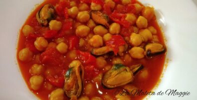 Garbanzos con mejillones en escabeche