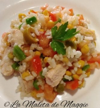 Ensalada de arroz con pavo