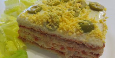 pastel de atún y surimi frío