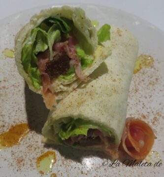 wrap de jamón serrano y membrillo