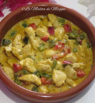 Cazuela de pollo cremoso al curry