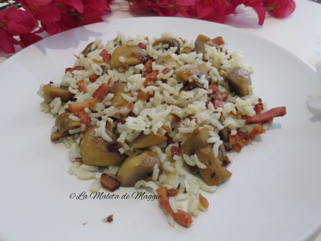 Ensalada de champiñones y beicon