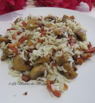 Ensalada de champiñones y beicon