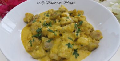 Dados de carne al curry