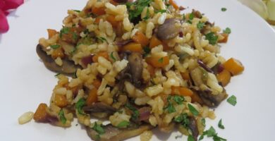 salteado de arroz y verduras