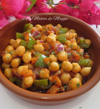 salteado de garbanzos con verduras