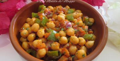 salteado de garbanzos con verduras