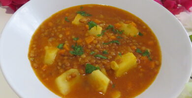 Sopa de lentejas al curry